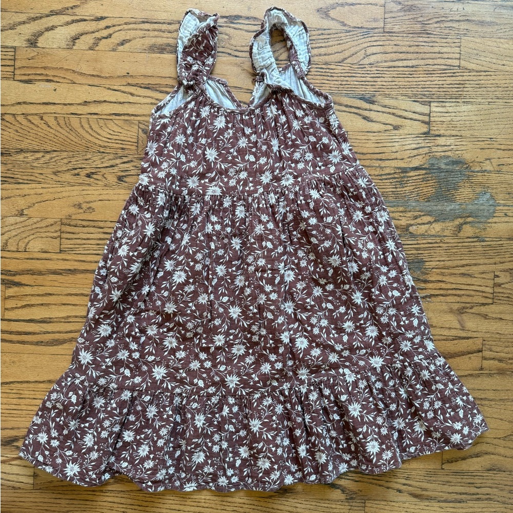 Rylee + Cru Brown Floral Kids Dress